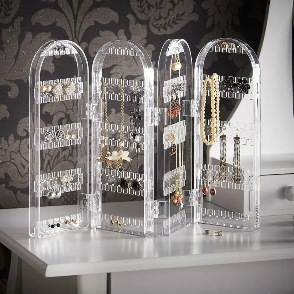 4 Doors Foldable Screen Necklace Display Rack