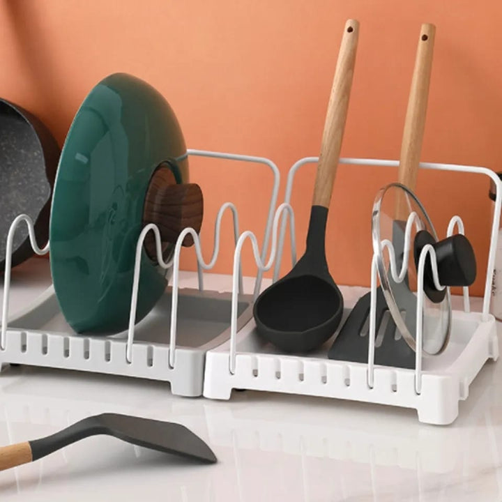 Adjustable Kitchen Organizer Pot Lid Rack