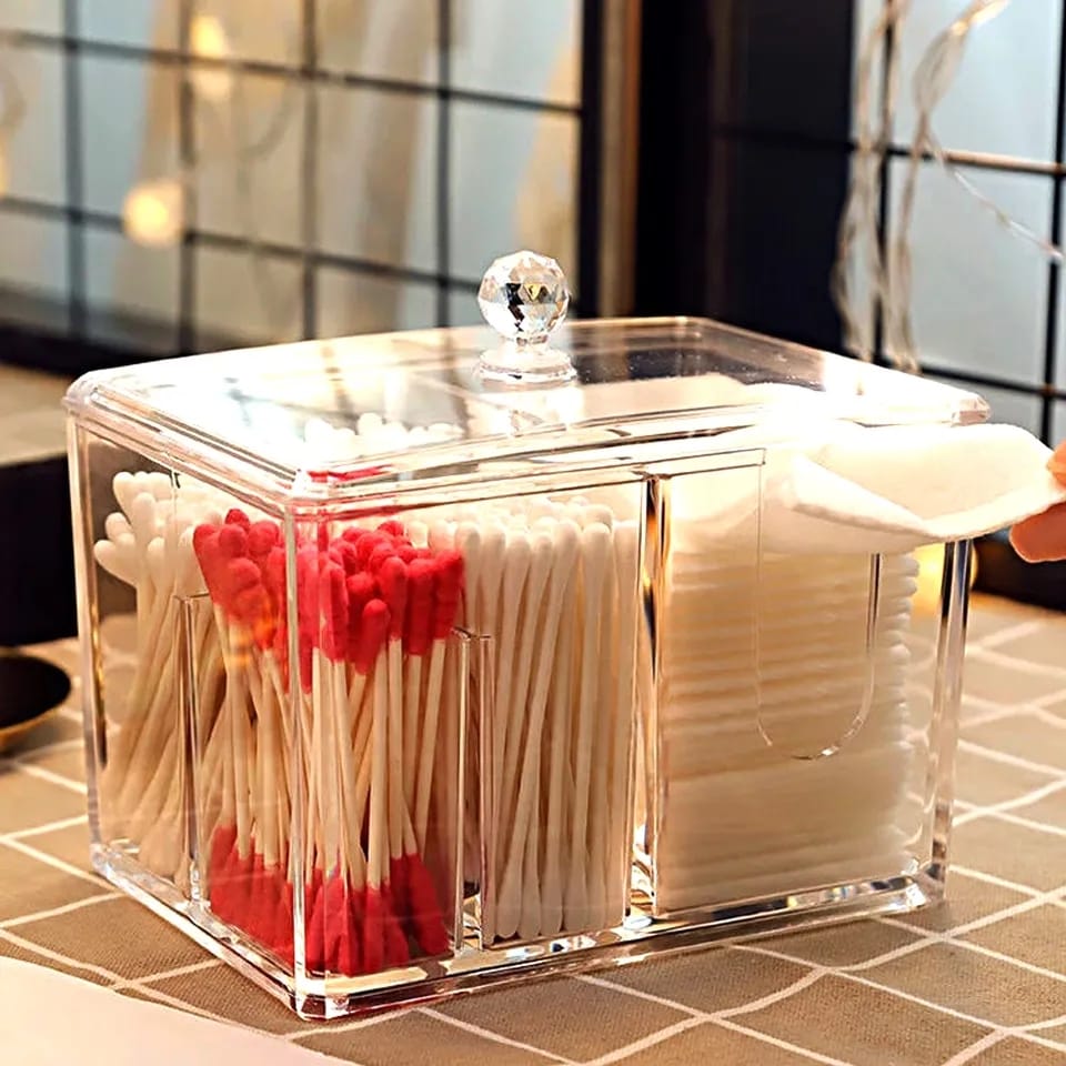 Acrylic Clear Transparent Cotton Box Makeup Bearing Storage Box