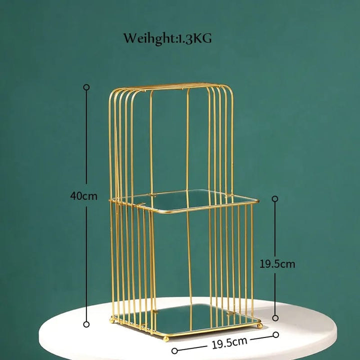 New Style Birdcage Makeup Organizer Metal Brass Cosmetic Organizer with Mirror Shelves square shape