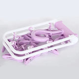 Portable Clothes Hanger Drying Rack With 12 Clips