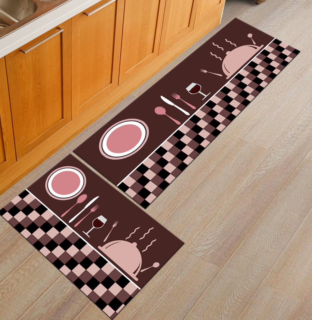 2Pcs Set Kitchen Floor Mat Non Slip-D