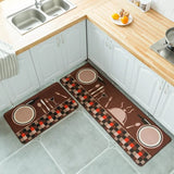 2Pcs Set Kitchen Floor Mat Non Slip-D