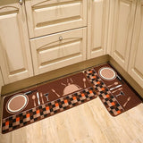 2Pcs Set Kitchen Floor Mat Non Slip-D