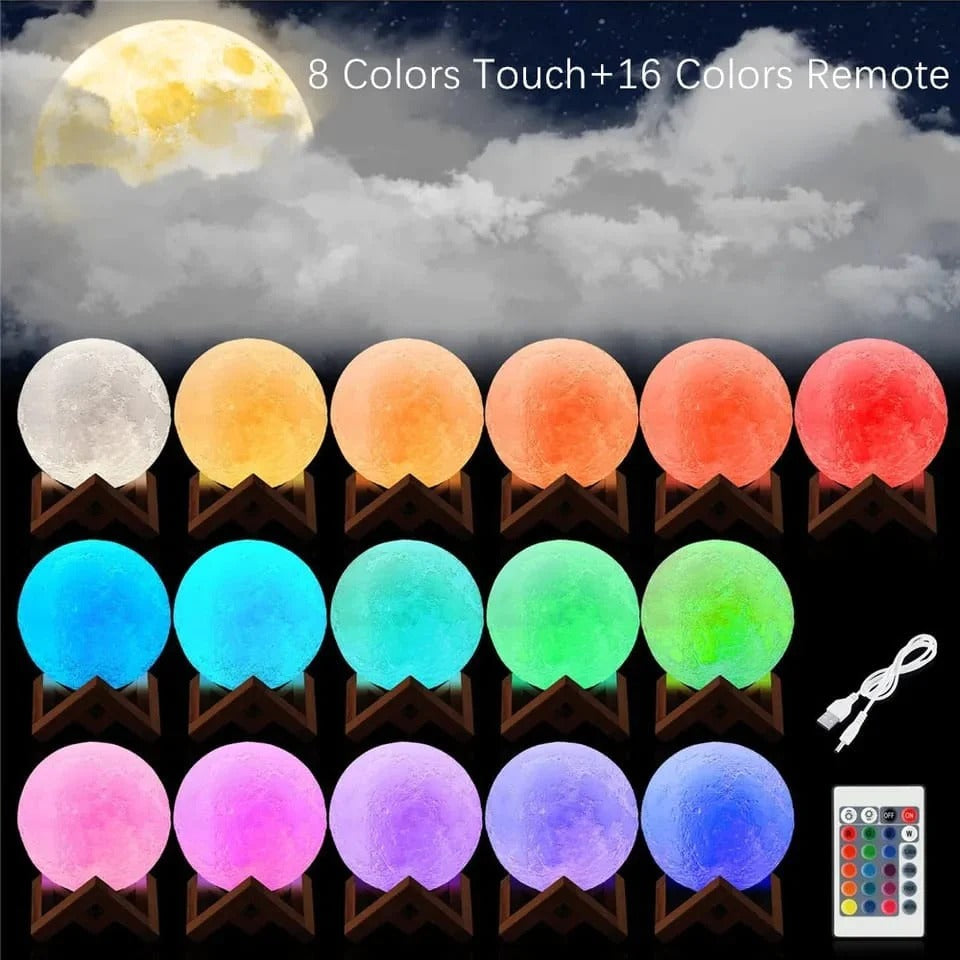 16 Colours 3D Moon Night Lamp