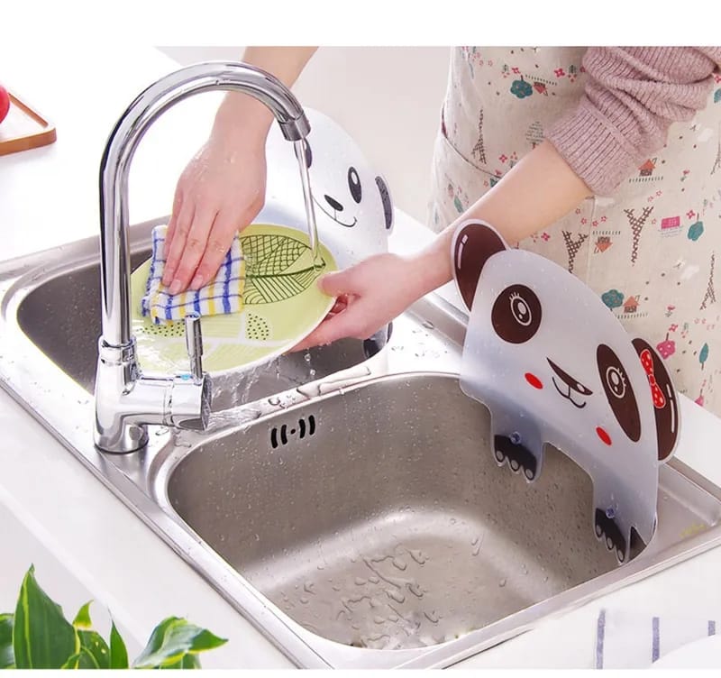 Cute Panda Sucker Sink Wash Basin Splash Water Blocking Plate