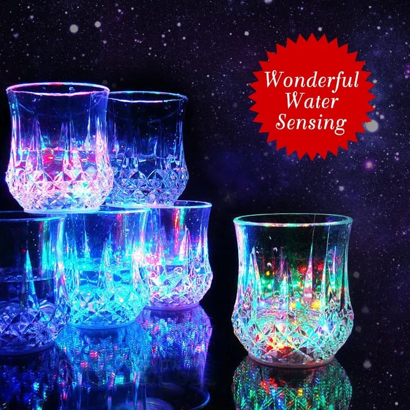 LED Flashing Glowing Water Glass Cup