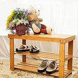 2 Tier Modern Multi-Function Bamboo Shoe Cabinets Shoe Storage Rack Organizer Bench