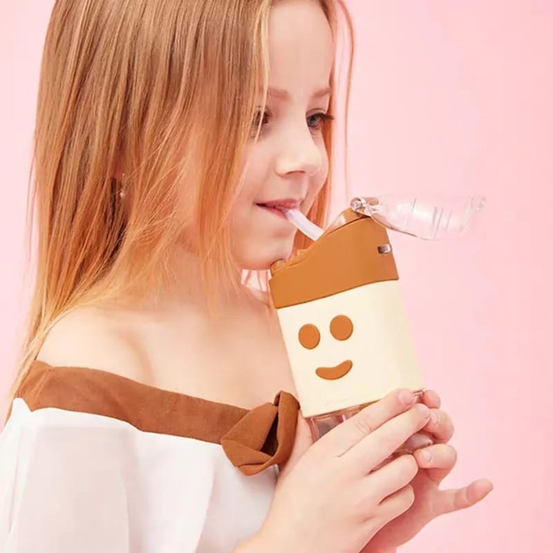 Ice Cream Water Bottle With Straw