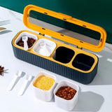 4 Grids Seasoning Storage Box With Spoon