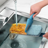 360°Rotatable Brush with Folding Long Handle, Microfiber Flat Floor mop Rotatable Cleaning Brush