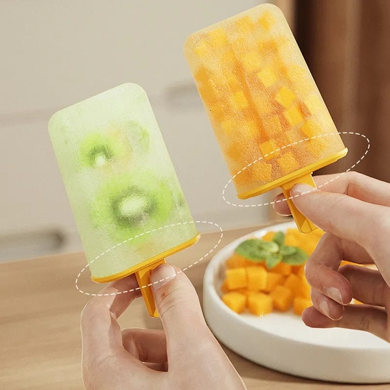 ice Lolly Moulds - Easy Release Popsicle Tray 8-Way Reusable Moulds