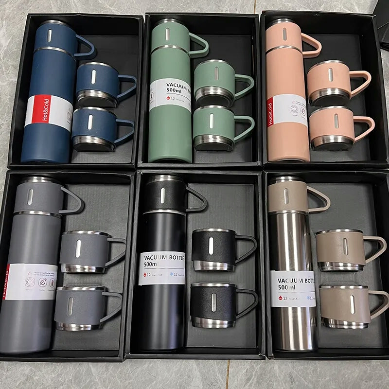 500ML Smart Thermos Water Bottle Stainless Steel Tea Coffee Thermal Mugs