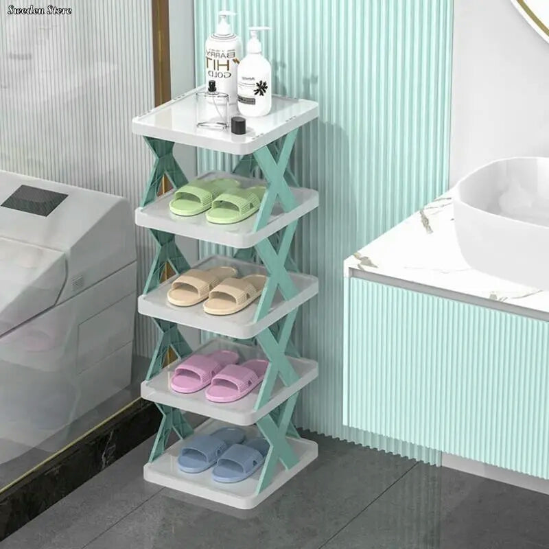 5 Layer Foldable Shoe Rack X Type