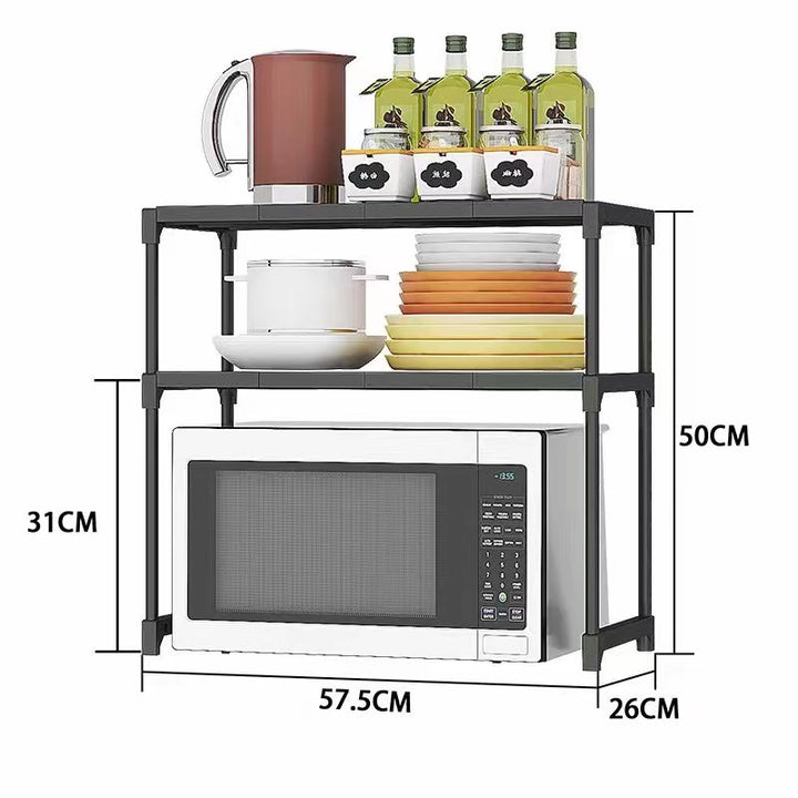 2-Layer Microwave Oven Stand Spice Rack