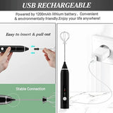 Handheld USB Rechargeable Foam Maker Electric Frother with 2 Stainless Whisks