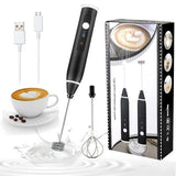 Handheld USB Rechargeable Foam Maker Electric Frother with 2 Stainless Whisks