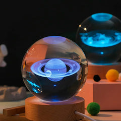 3D Crystal Lights Lamp Glowing Planetary Galaxy Night Light