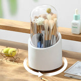 360 Degree Rotating Makeup Brush Holders Dustproof Cosmetic Brushes Storage Case Makeup Organizer with Lid