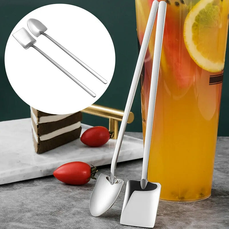 STAINLESS STEEL STRAW WITH SPOON PACK OF 3