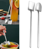 STAINLESS STEEL STRAW WITH SPOON PACK OF 3