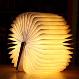 LED Wooden Book Lamp, 3D Folding Wooden Book Lamp