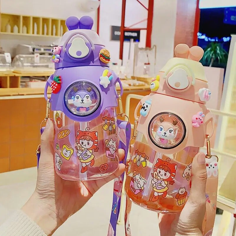750ml New Summer Water Bottles High Color Value Cute Rabbit Suction Cup