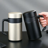 Stainless Steel Tea Cup With Handle Pro Coffee Mug Insulated Travel Bottle