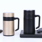 Stainless Steel Tea Cup With Handle Pro Coffee Mug Insulated Travel Bottle