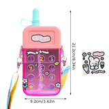 Creative Cell Phone Shaped Water Bottles,Leak Proof Cute Plastic Bottles