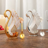 Duck shape spoon holder with spoon