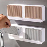 Creative Wall Mounted Soap Box With Lid Double Grids Soap Draining