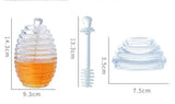 265ml Transparent Honey Bee Jar with Stirring Rod Spoon