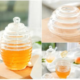 265ml Transparent Honey Bee Jar with Stirring Rod Spoon