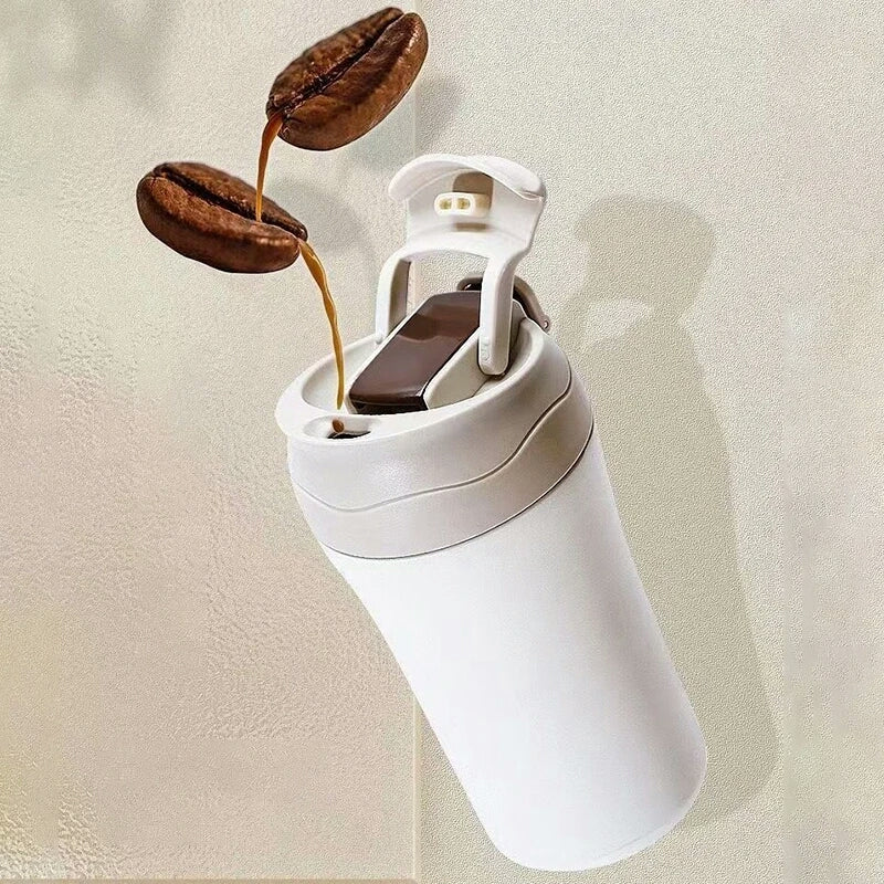 400 ml,  Stainless Steel, Leak-Proof Travel Mug with Straw