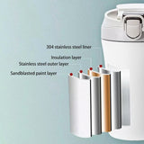 400 ml,  Stainless Steel, Leak-Proof Travel Mug with Straw