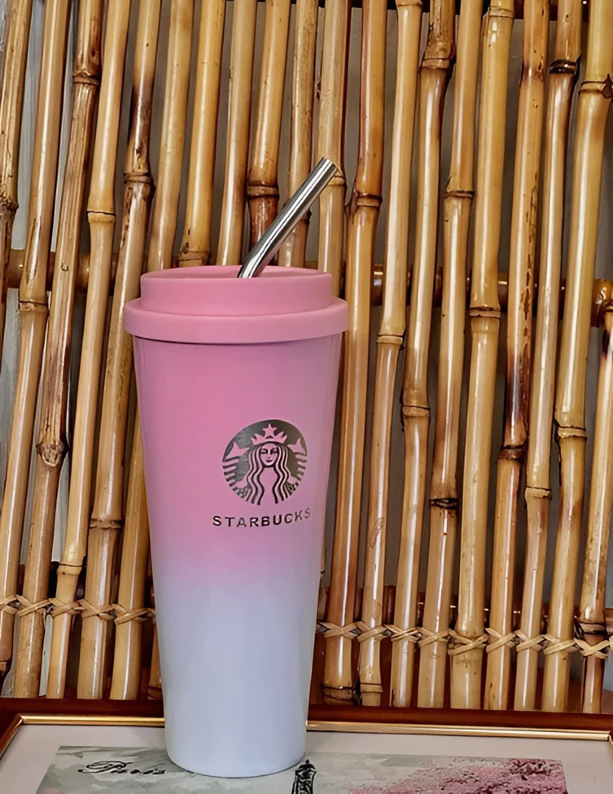 Starbucks Tumbler with Straw and Lid, stainless steel mug gradient colors