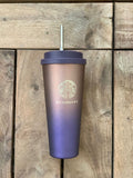 Starbucks Tumbler with Straw and Lid, stainless steel mug gradient colors