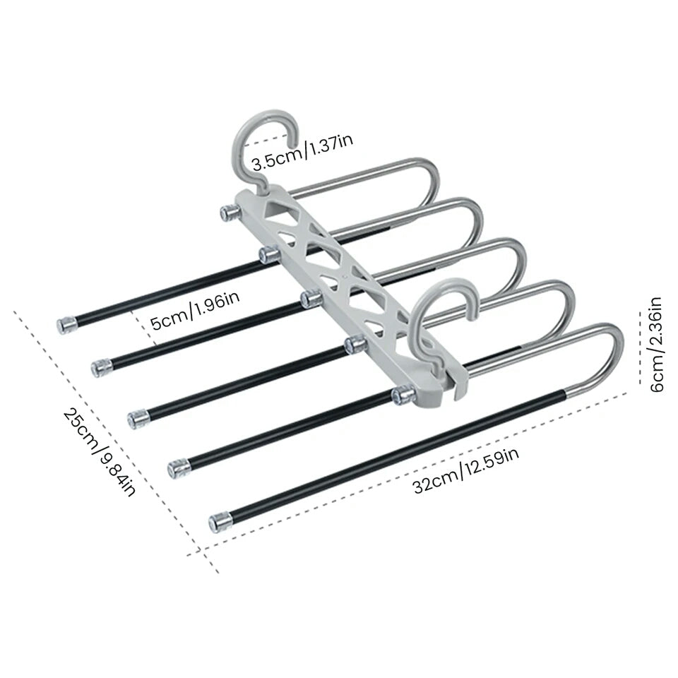 5 in 1 Stainless Steel Foldable Hangers for Clothes Hanging Multi-Layer