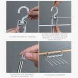 5 in 1 Stainless Steel Foldable Hangers for Clothes Hanging Multi-Layer