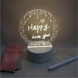 Bulb Shape Led Writing Board, 3D LED Note Night Lamp