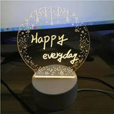 Bulb Shape Led Writing Board, 3D LED Note Night Lamp