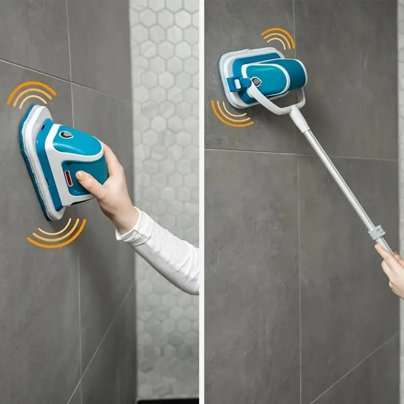 Multifunctional Cleaning Scrubber, 2 in 1 Vibrating Hand Washer and Floor Mop