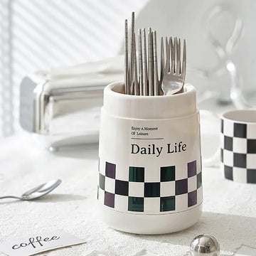 Kitchen Utensils Storage Bucket With Drainage