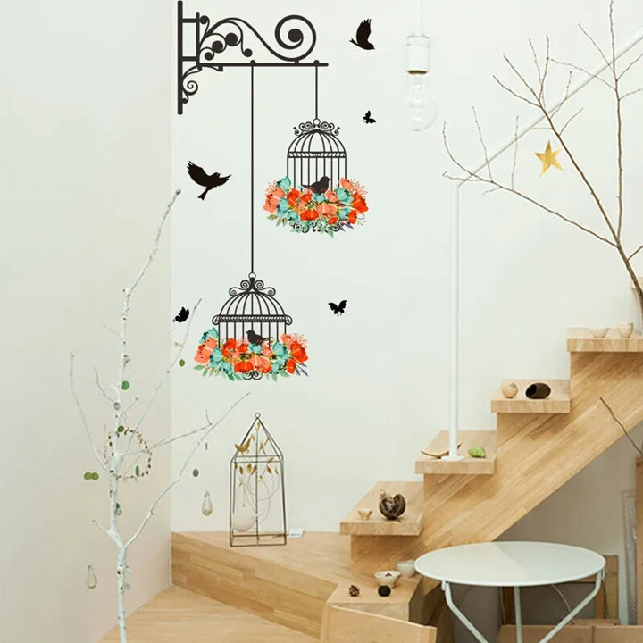 Wall Painting Birdcage Sticker