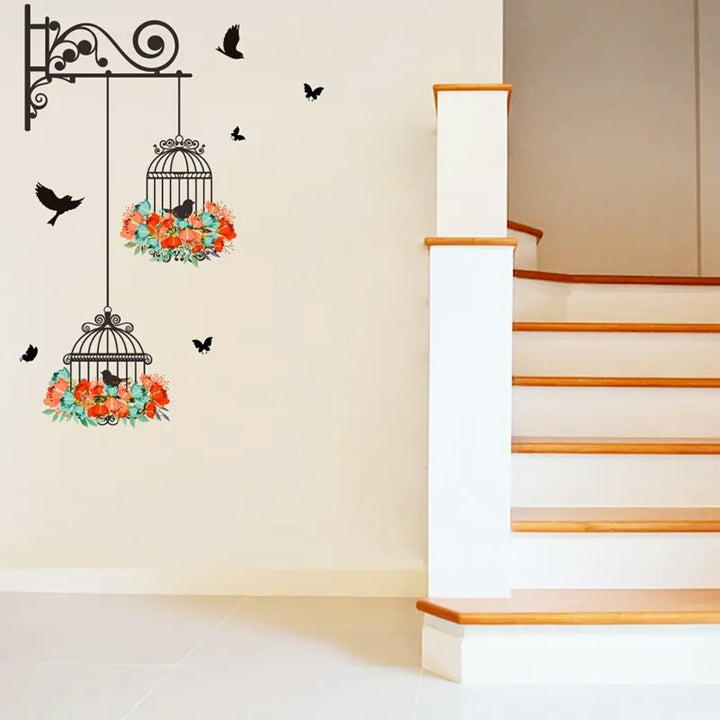 Wall Painting Birdcage Sticker