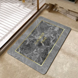 New Elegant Marble Print Sqaure Bath Mat Water Super Absorbent Non-Slip(B)