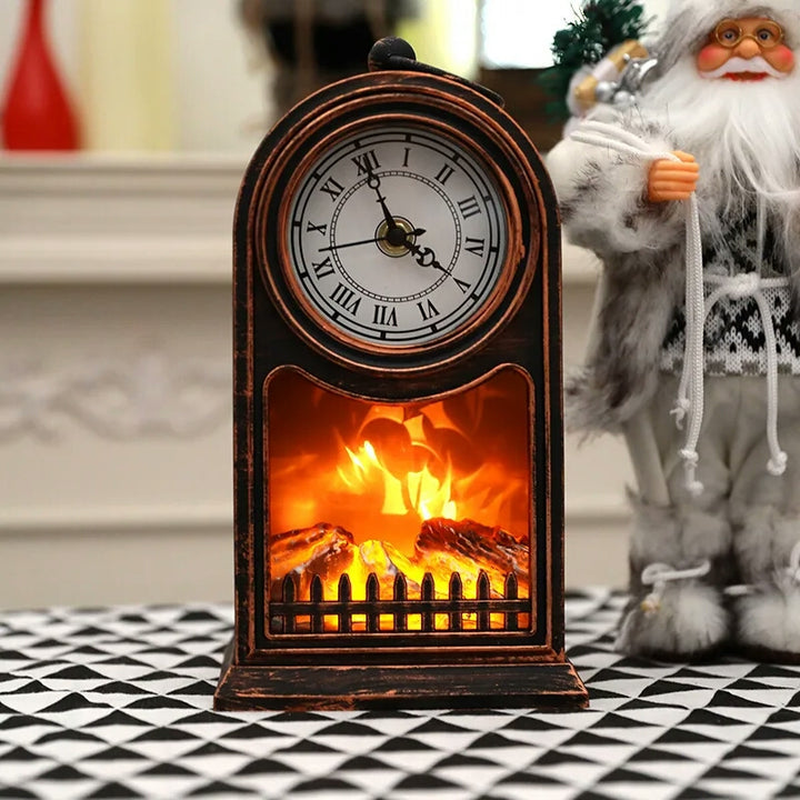 LED fireplace with Clock