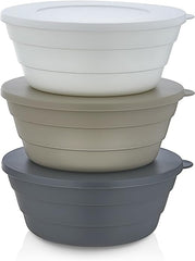 3Pcs Storage Container Bowl With Lid