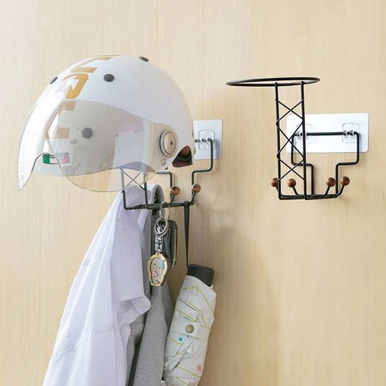 Iron Helmet Holder, Wall Mounted Hook Hanger